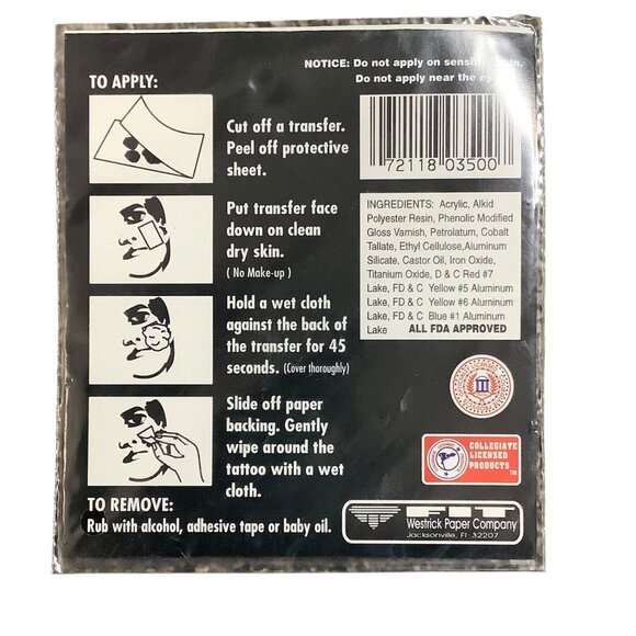 Notre Dame Colorburst Temporary Tattoos 4-Pack NEW Sealed Athletic Game - Picture 2 of 3